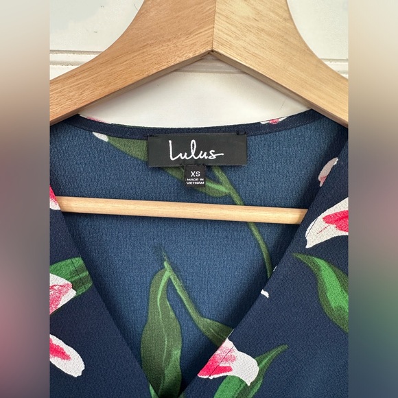 Lulus Stargazer Lily Navy Blue Floral Print Maxi Wrap Dress - Picture 8 of 8